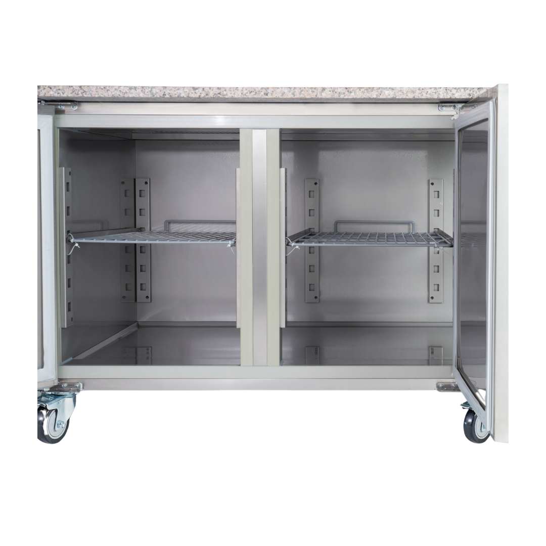 221050 - 2 Door Refrigerated Sandwich Counter with Granite worktop - 435L
