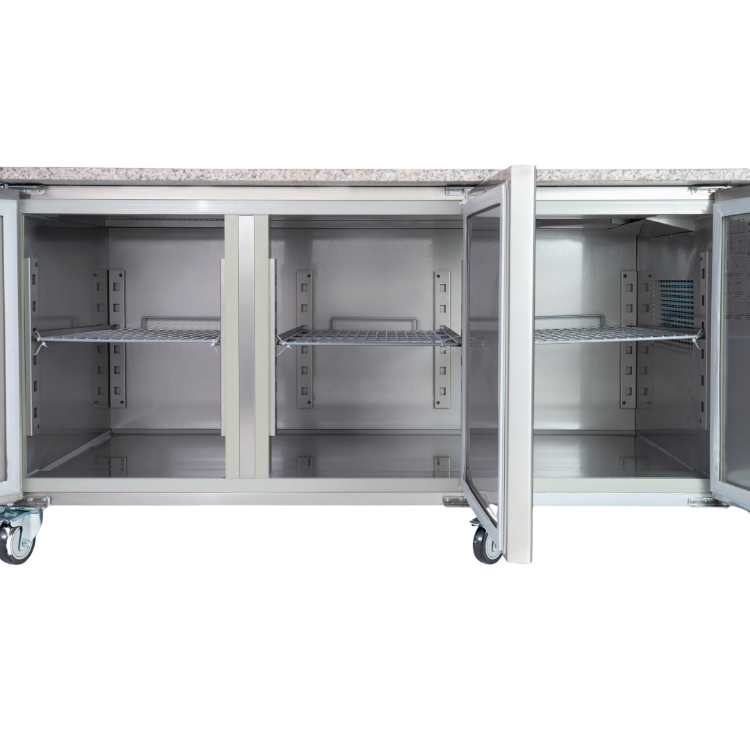 221051 - 3 Door Refrigerated Sandwich Counter with Granite Worktop - 650L
