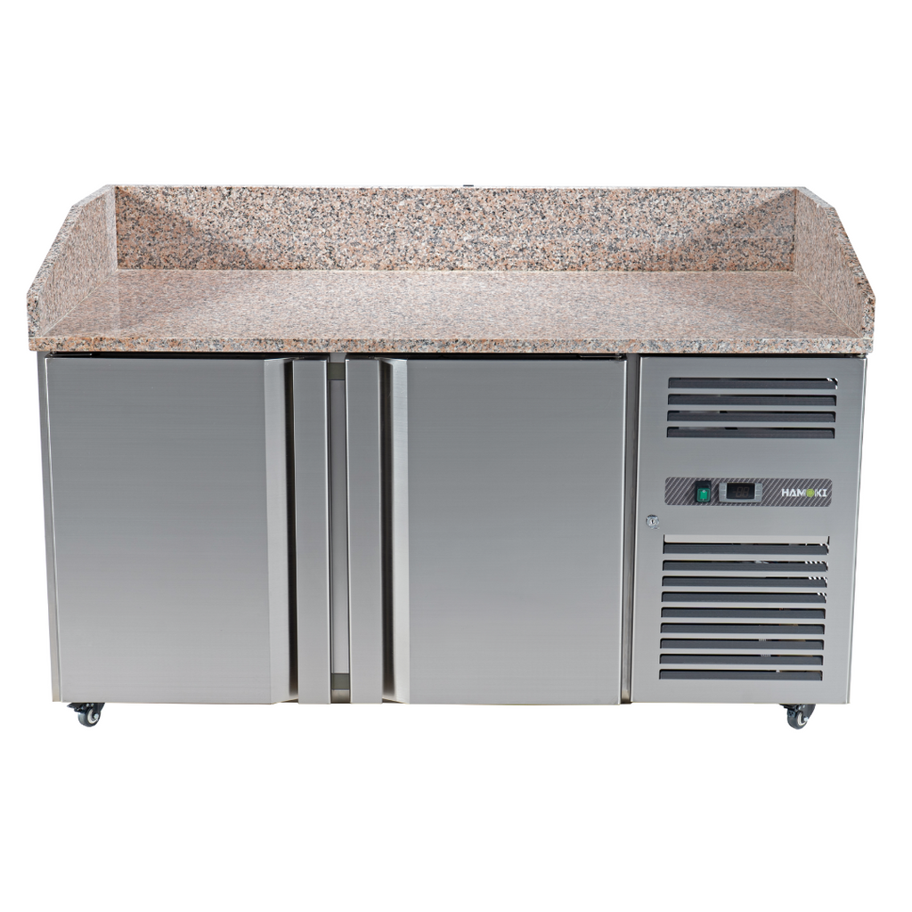 221032 - 2 Door Refrigerated Pizza Counter with Granite Worktop - 380L (PZ2600)