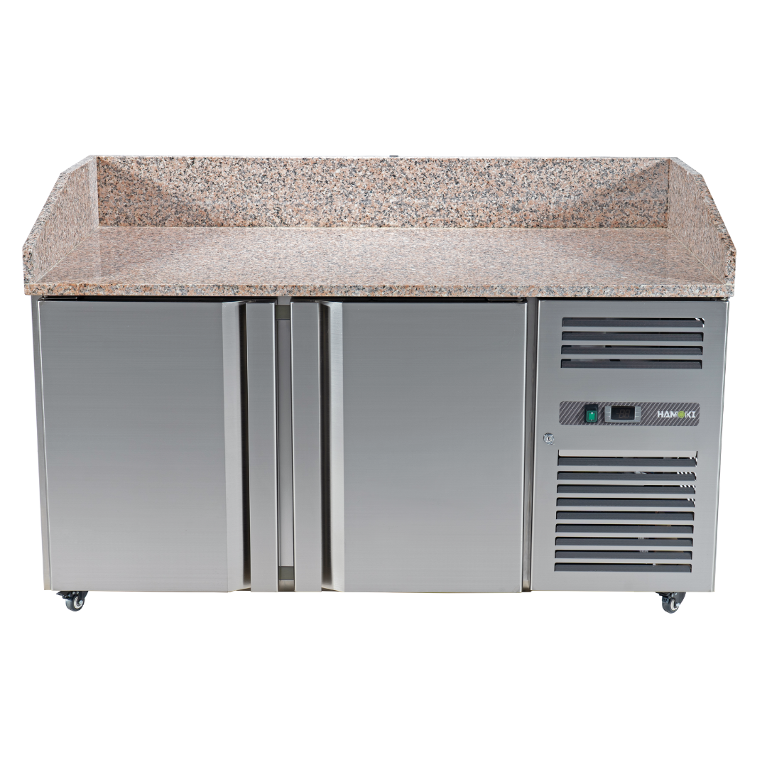 221032 - 2 Door Refrigerated Pizza Counter with Granite Worktop - 380L (PZ2600)