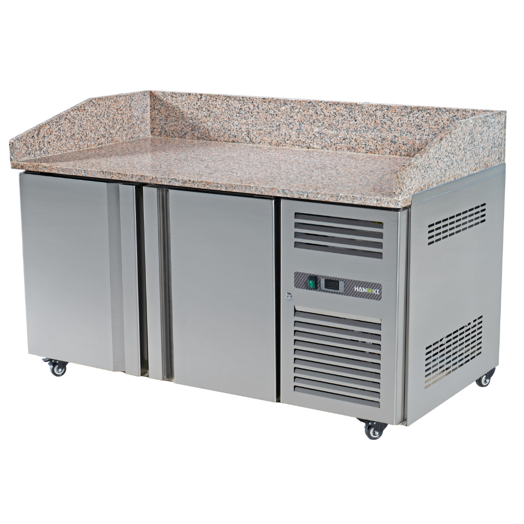 221032 - 2 Door Refrigerated Pizza Counter with Granite Worktop - 380L (PZ2600)
