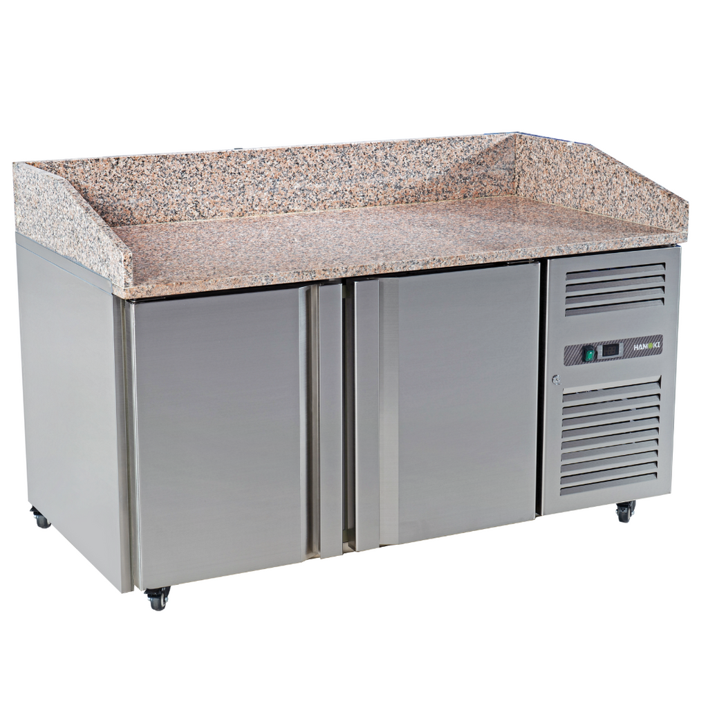221032 - 2 Door Refrigerated Pizza Counter with Granite Worktop - 380L (PZ2600)