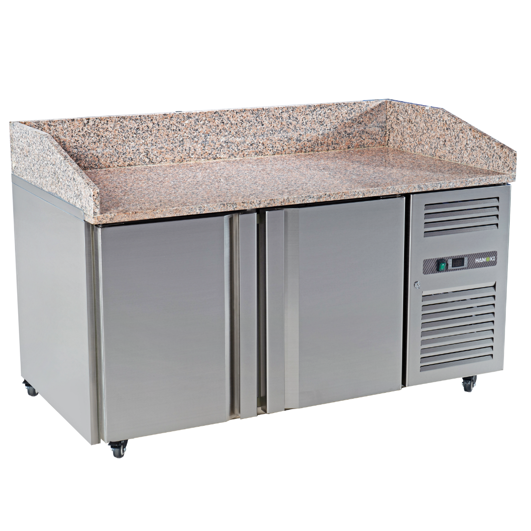 221032 - 2 Door Refrigerated Pizza Counter with Granite Worktop - 380L (PZ2600)