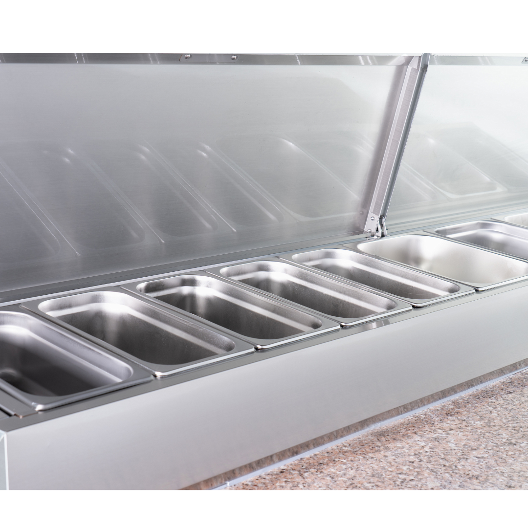 221051 - 3 Door Refrigerated Sandwich Counter with Granite Worktop - 650L