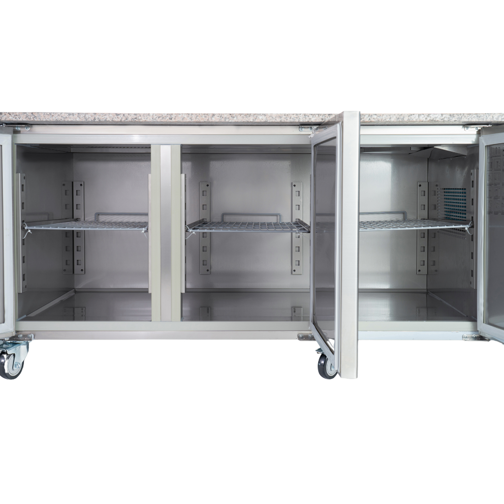 221051 - 3 Door Refrigerated Sandwich Counter with Granite Worktop - 650L