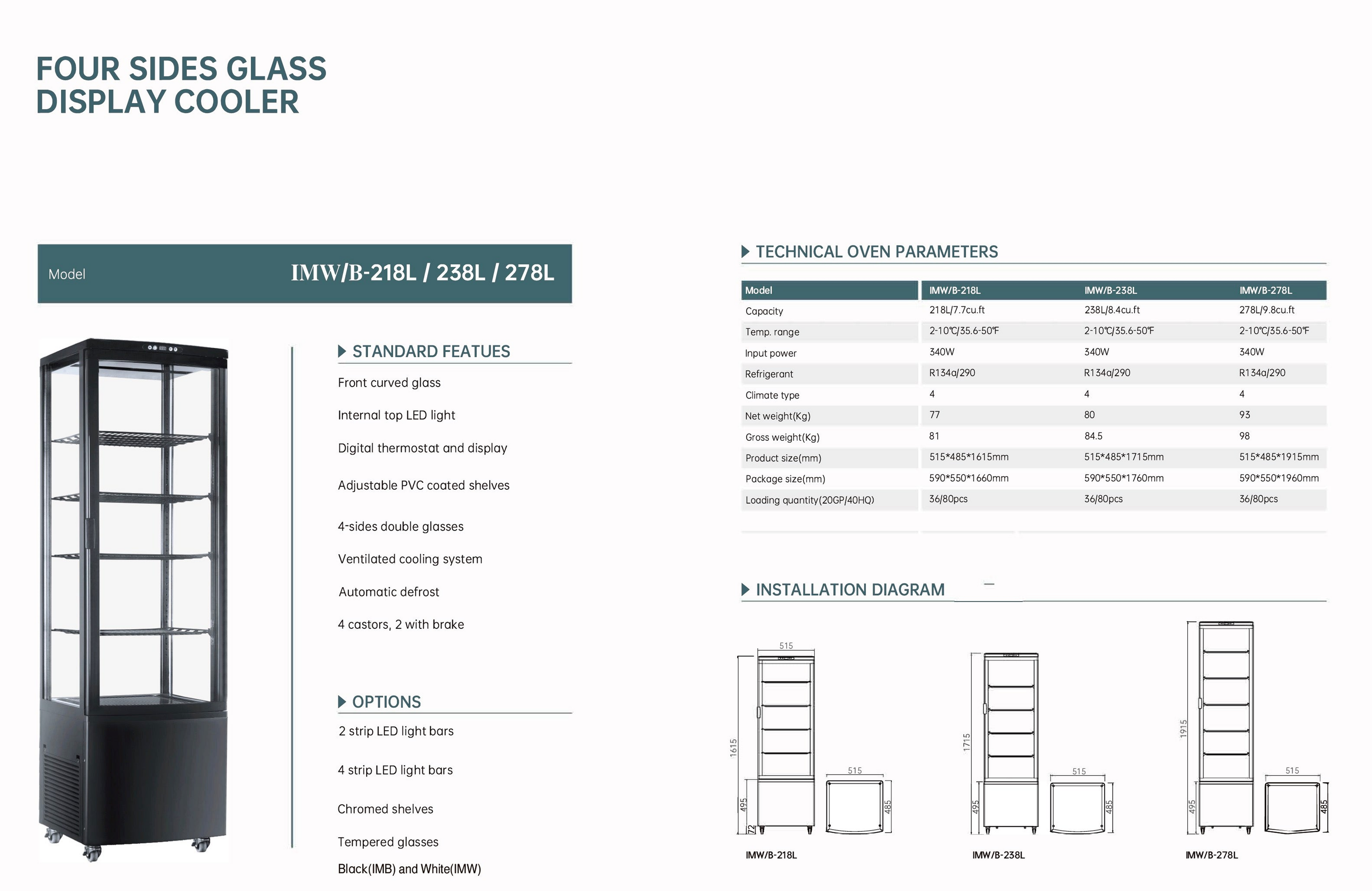 251009 - Four Sided Glass Display - 238L